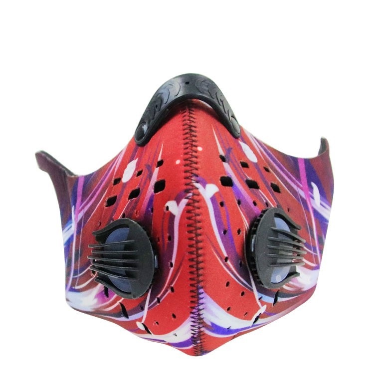 Masker pernapasan olahraga yang dapat disesuaikan dengan filter untuk bersepeda